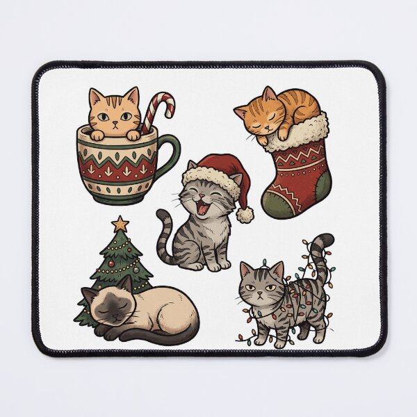 Item preview, Vintage Christmas Cat Collection Set designed and sold by DariaDoodleArt.