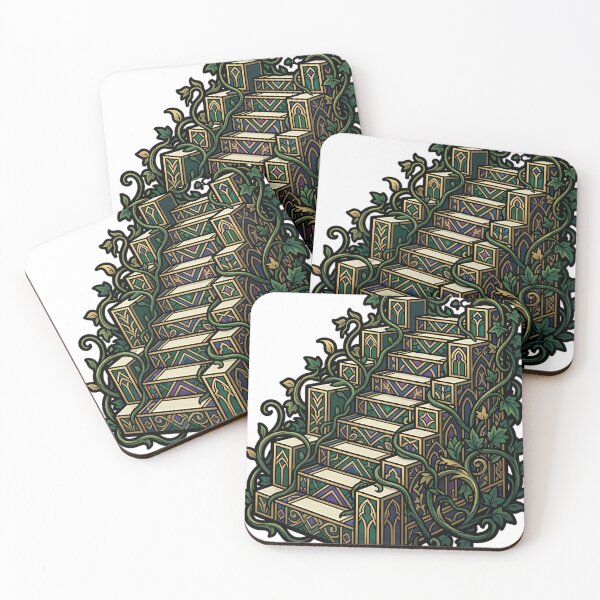 Item preview, Art Deco Staircase - Stepped Botanical Emblem designed and sold by IllumeInk.