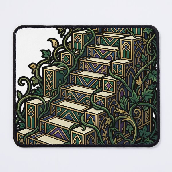 Item preview, Art Deco Staircase - Stepped Botanical Emblem designed and sold by IllumeInk.