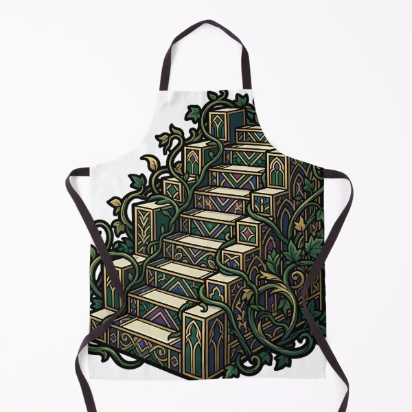 Item preview, Art Deco Staircase - Stepped Botanical Emblem designed and sold by IllumeInk.