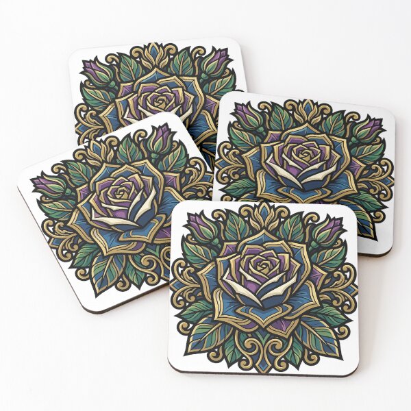 Item preview, Art Deco Rose - Stylised Geometric Botanical Emblem designed and sold by IllumeInk.