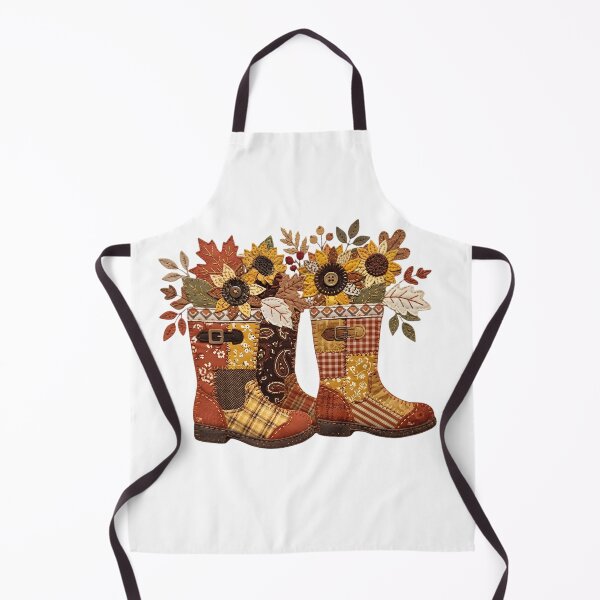 Item preview, Rustic Patchwork Boots Sunflower Autumn Harvest designed and sold by abdelski.