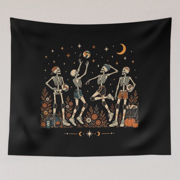 Item preview, Skeleton Volleyball Team Halloween Autumn Art designed and sold by HuserPiri.