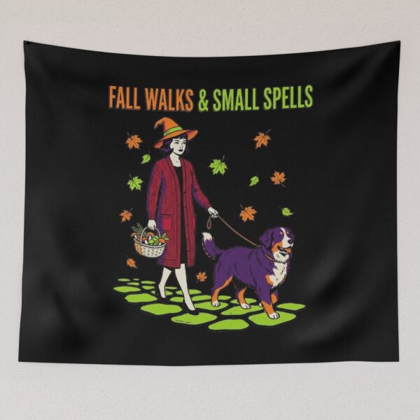 Item preview, Fall Walks and Small Spells Cozy Witch Dog Mom Bernese Mountain Dog Gift Cottagecore Autumn  designed and sold by FurRealStudioCo.