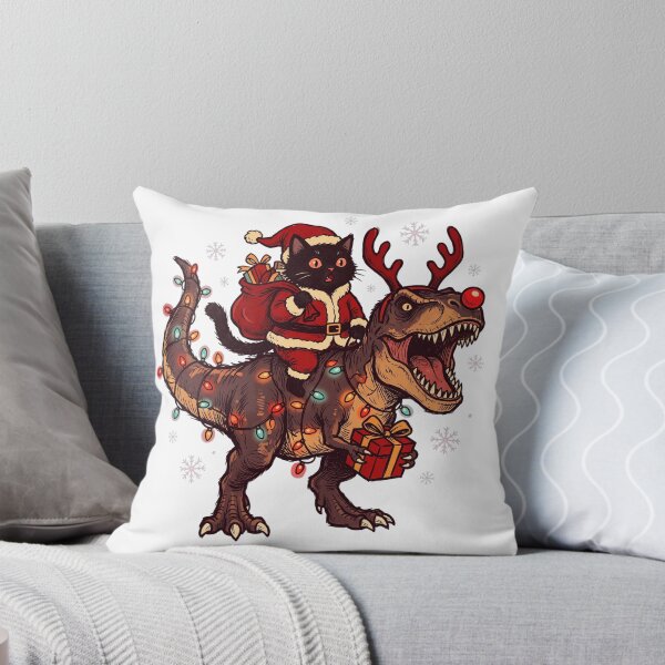 Item preview, Santa Cat Riding A Christmas Dinosaur designed and sold by DariaDoodleArt.