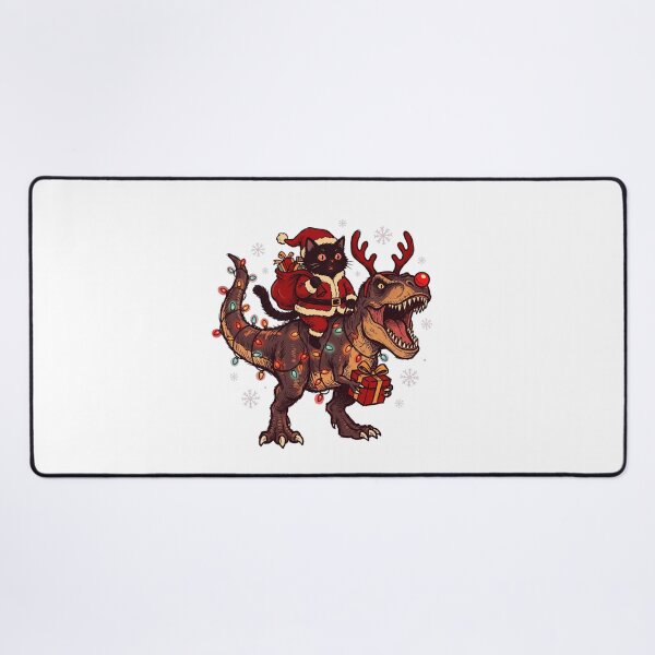 Item preview, Santa Cat Riding A Christmas Dinosaur designed and sold by DariaDoodleArt.