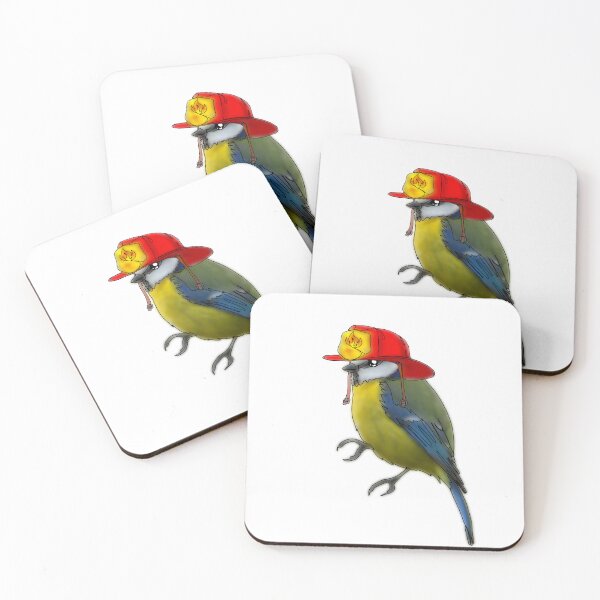 Item preview, Tim the tit bird in firefighter hat- animalzinhats designed and sold by Ashley’sAnimalz.