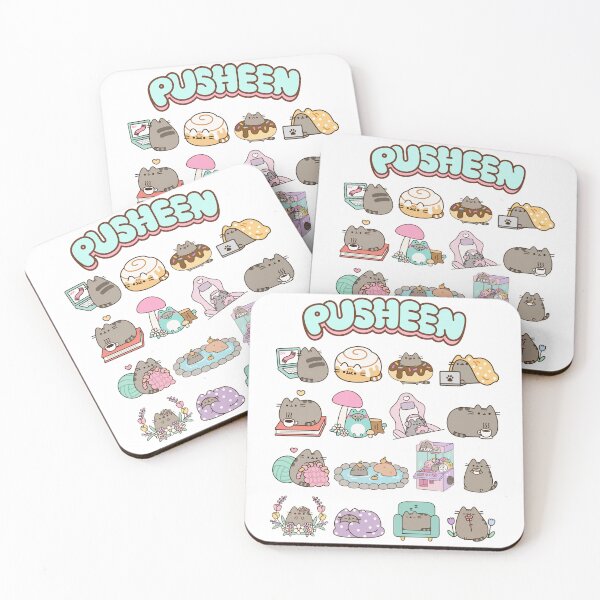 Item preview, Pusheen the Cat Cute Pastel Collage designed and sold by ROBOTFACE.