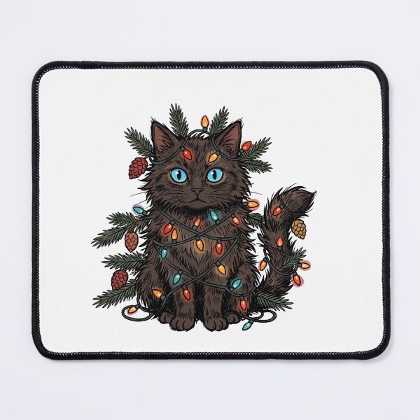 Item preview, Fluffy Black Cat Christmas Tree designed and sold by DariaDoodleArt.