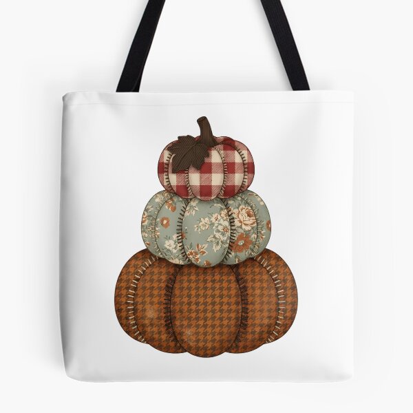 Item preview, Stacked Patchwork Pumpkins Floral Gingham Autumn Harvest designed and sold by abdelski.