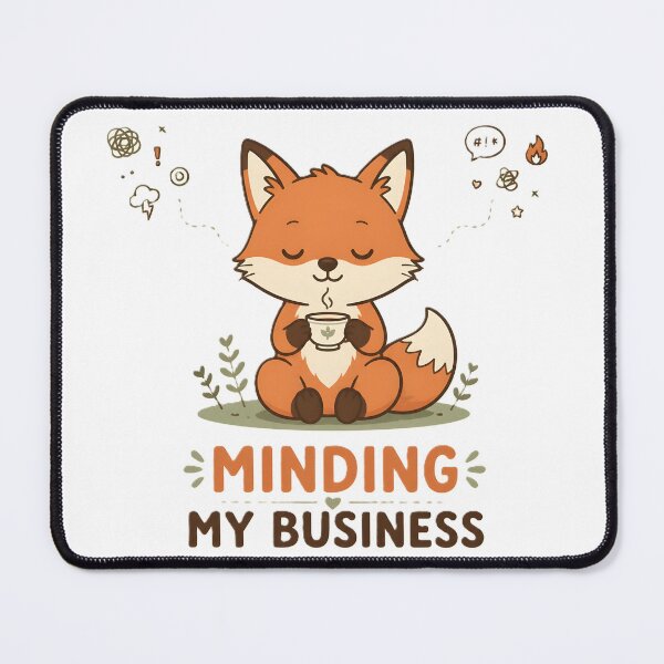 Item preview, Mind Your Business Fox – Funny Cute Fox Drinking Tea Introvert Humor designed and sold by dreamz-world.