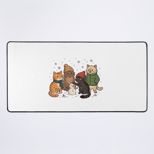 Item preview, Vintage Winter Cat Squad In Snow designed and sold by DariaDoodleArt.