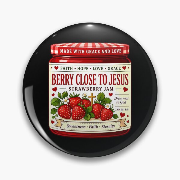 Item preview, Berry Close to Jesus Strawberry Jam – Cute Christian Faith designed and sold by plushism.