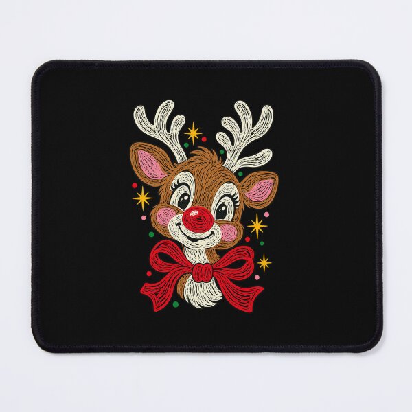 Item preview, Cute Christmas Reindeer with Red Bow designed and sold by Altenpendinton.