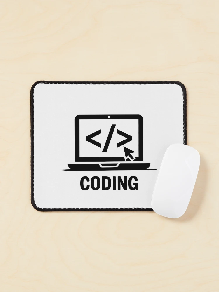 Thumbnail 1 of 5, Mouse Pad, Coding Laptop Code Brackets Programmer Developer Gift designed and sold by LoFizzy.