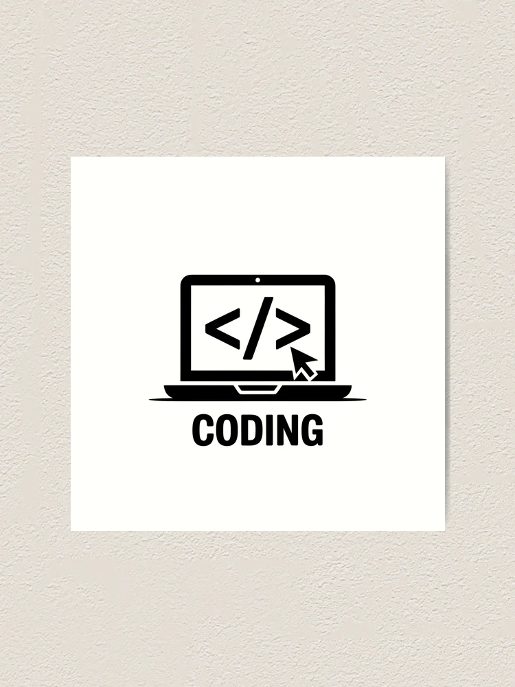 Thumbnail 1 of 3, Art Print, Coding Laptop Code Brackets Programmer Developer Gift designed and sold by LoFizzy.