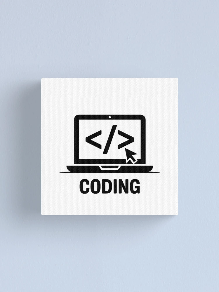 Thumbnail 1 of 3, Canvas Print, Coding Laptop Code Brackets Programmer Developer Gift designed and sold by LoFizzy.