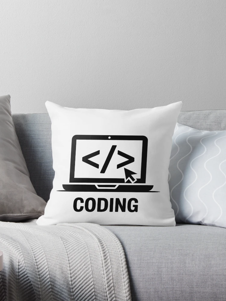 Thumbnail 1 of 4, Pillow, Coding Laptop Code Brackets Programmer Developer Gift designed and sold by LoFizzy.