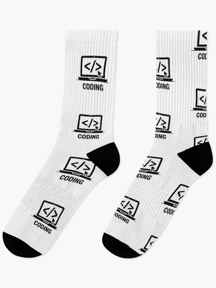 Thumbnail 1 of 5, Socks, Coding Laptop Code Brackets Programmer Developer Gift designed and sold by LoFizzy.