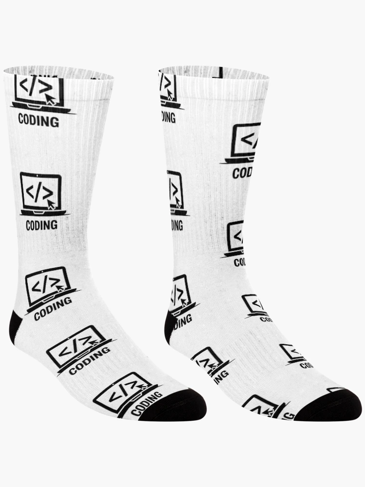 Thumbnail 3 of 5, Socks, Coding Laptop Code Brackets Programmer Developer Gift designed and sold by LoFizzy.