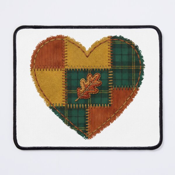 Item preview, Corduroy Patchwork Heart Embroidered Autumn Oak Leaf designed and sold by abdelski.