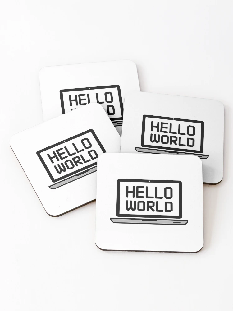 Thumbnail 1 of 5, Coasters (Set of 4), Coding Laptop Code Brackets Programmer Developer Gift designed and sold by LoFizzy.