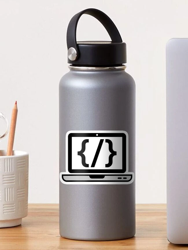 Thumbnail 1 of 3, Sticker, Coding Laptop Code Brackets Programmer Developer Gift designed and sold by LoFizzy.
