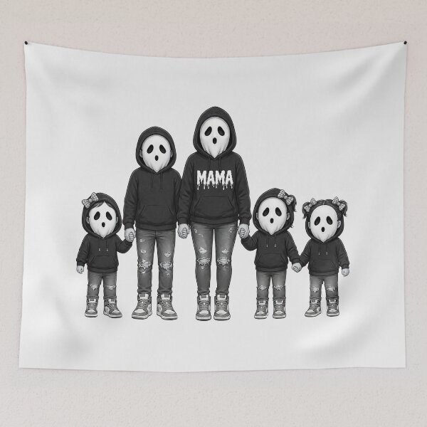 Item preview, MAMA Ghost Family – Spooky Cute Mama and Kids Halloween Ghost Masks Design designed and sold by BoldcreationsM.