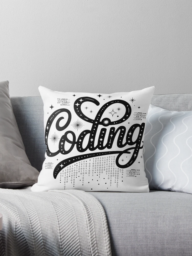 Thumbnail 1 of 4, Pillow, Coding Laptop Code Brackets Programmer Developer Gift designed and sold by LoFizzy.