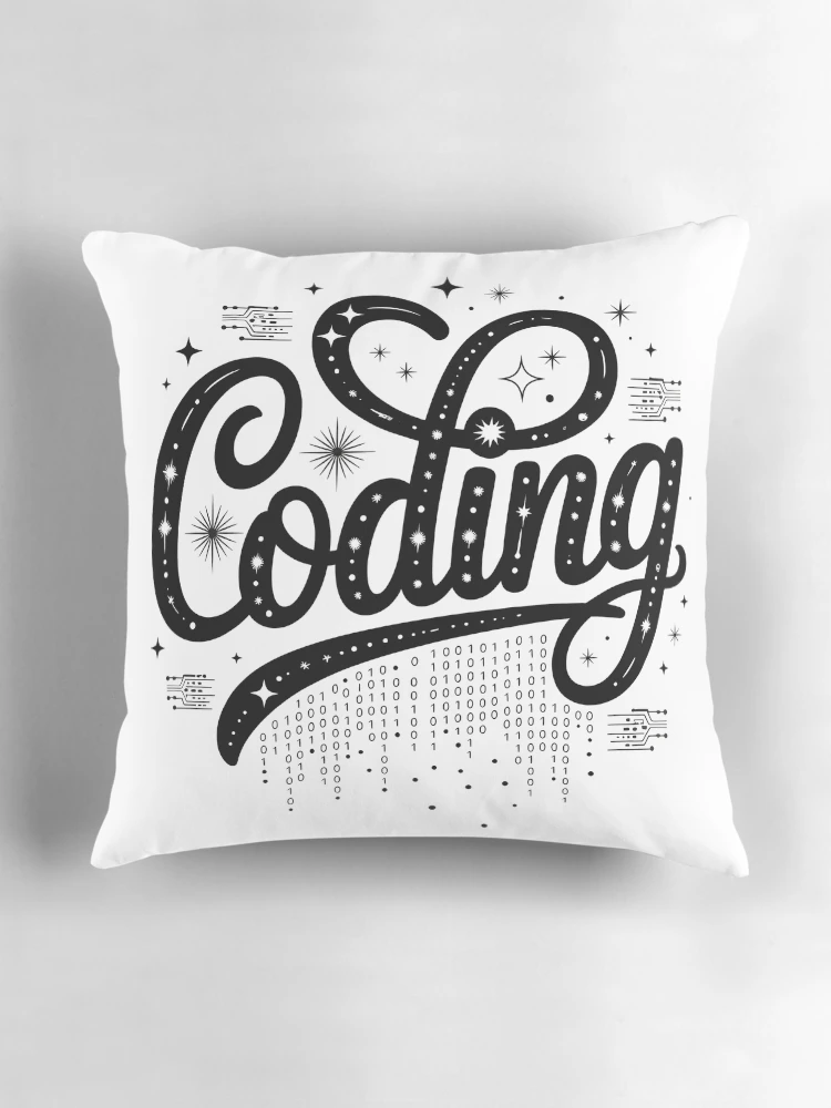 Thumbnail 3 of 4, Pillow, Coding Laptop Code Brackets Programmer Developer Gift designed and sold by LoFizzy.