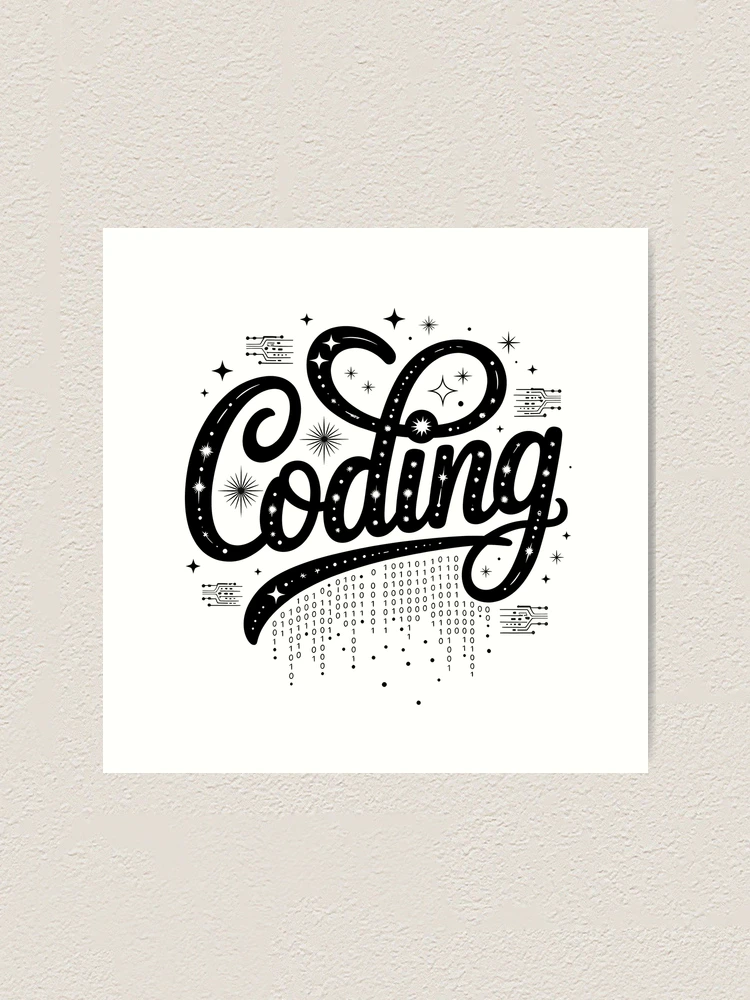 Thumbnail 1 of 3, Art Print, Coding Laptop Code Brackets Programmer Developer Gift designed and sold by LoFizzy.