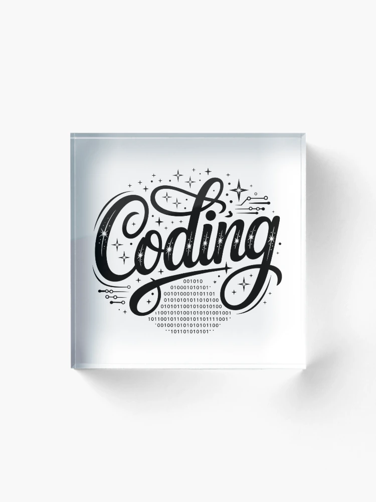 Thumbnail 1 of 5, Acrylic Block, Coding Code Brackets Programmer Developer Gift designed and sold by LoFizzy.