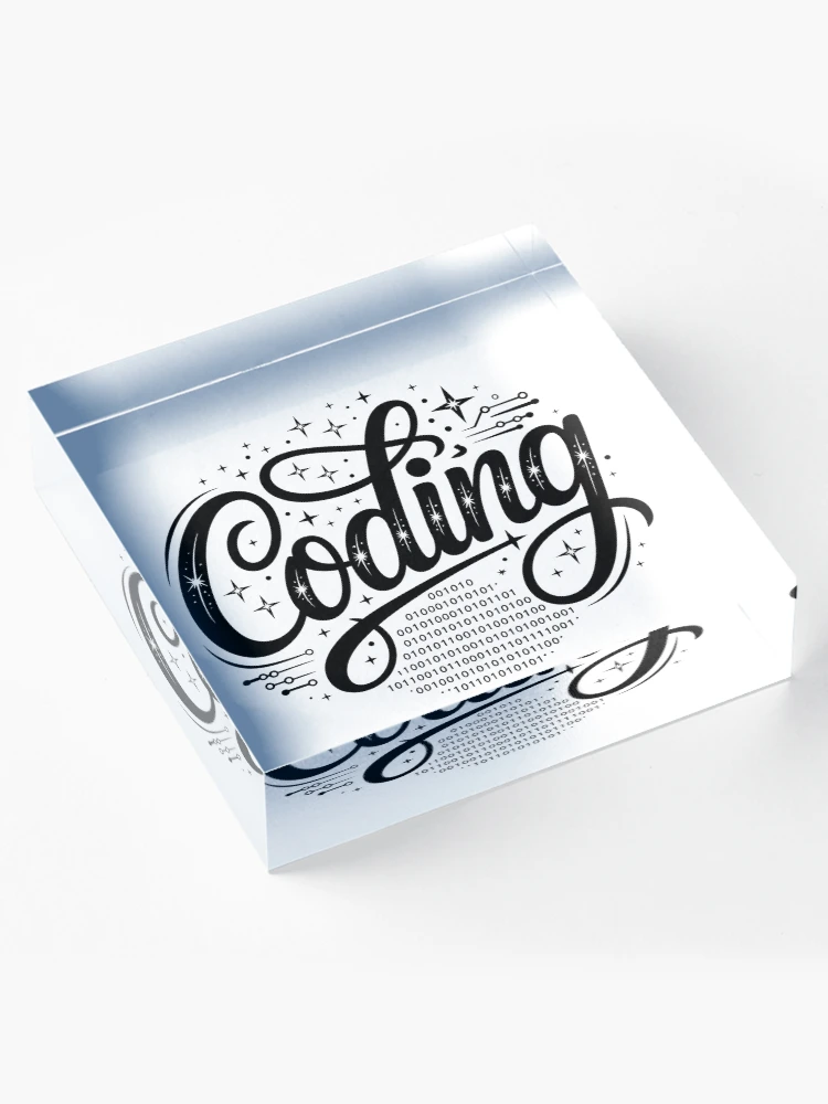 Thumbnail 4 of 5, Acrylic Block, Coding Code Brackets Programmer Developer Gift designed and sold by LoFizzy.