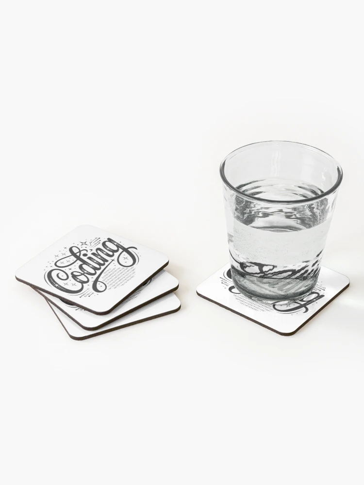 Thumbnail 2 of 5, Coasters (Set of 4), Coding Code Brackets Programmer Developer Gift designed and sold by LoFizzy.