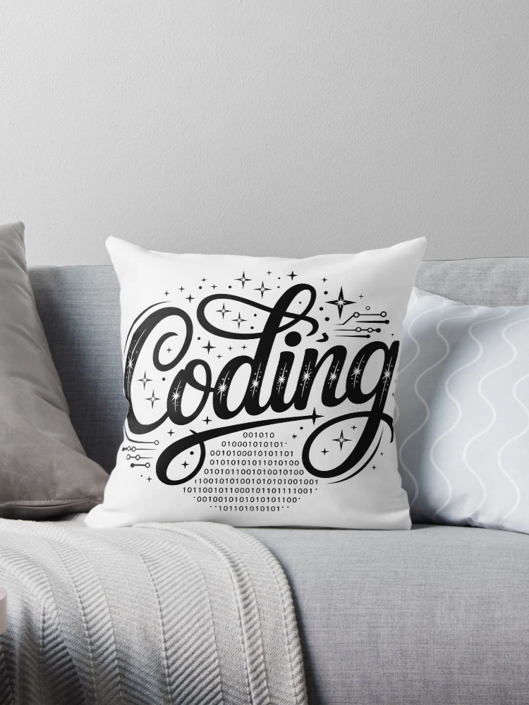 Thumbnail 1 of 4, Pillow, Coding Code Brackets Programmer Developer Gift designed and sold by LoFizzy.