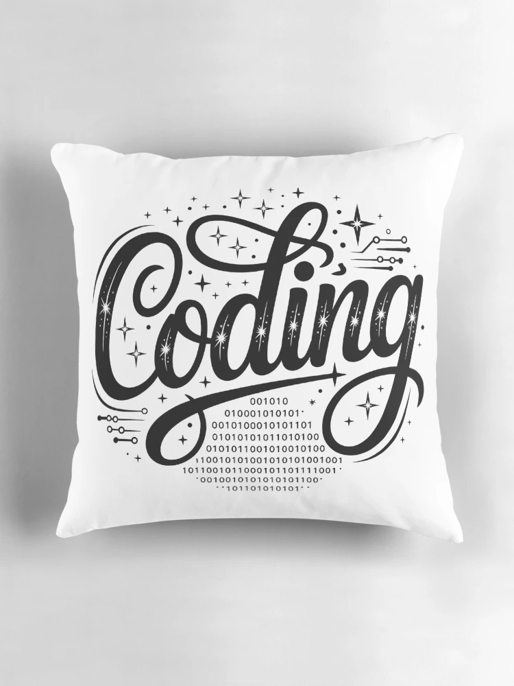 Thumbnail 3 of 4, Pillow, Coding Code Brackets Programmer Developer Gift designed and sold by LoFizzy.