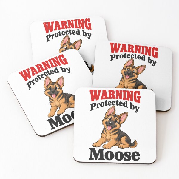 Item preview, Warning Protected by Moose German Shepherd Puppy Dog Lover designed and sold by IconsStyles.