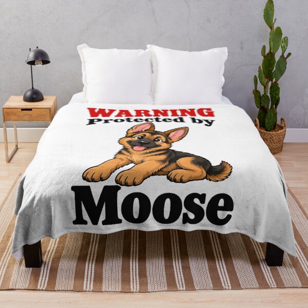 Item preview, Warning Protected by Moose German Shepherd Puppy Dog Lover designed and sold by IconsStyles.
