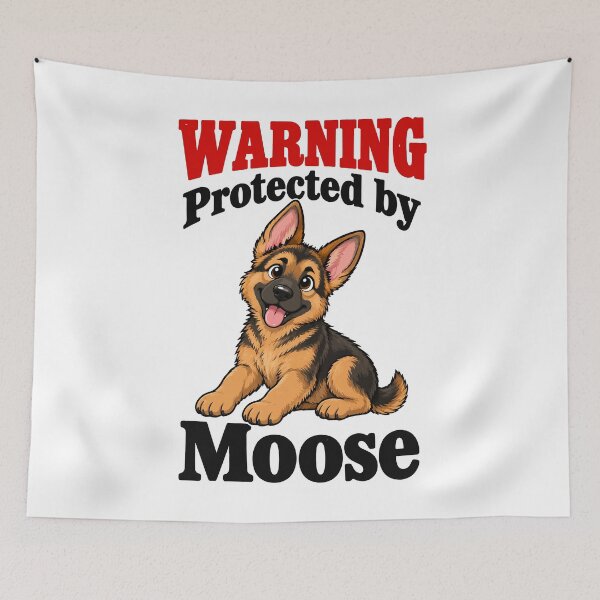 Item preview, Warning Protected by Moose German Shepherd Puppy Dog Lover designed and sold by IconsStyles.