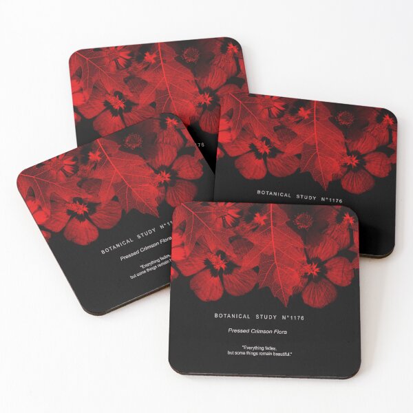 Item preview, Botanical Study N°1176 - Pressed Crimson Flora Moody Aesthetic designed and sold by Elżbieta  Kaps.