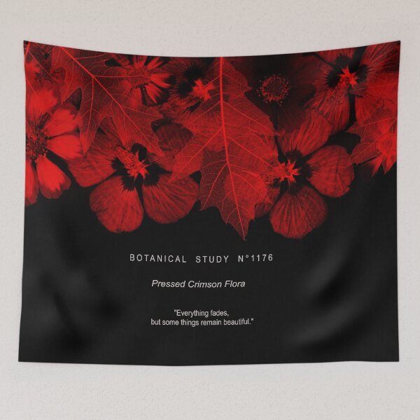 Item preview, Botanical Study N°1176 - Pressed Crimson Flora Moody Aesthetic designed and sold by Elżbieta  Kaps.