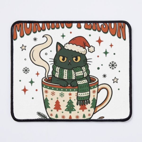 Item preview, Only A Morning Person On Christmas Day Cat designed and sold by Founderpallavi.