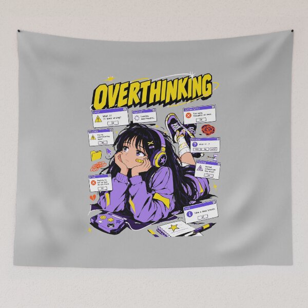 Item preview, Overthinking Mode Retro 90s Anime designed and sold by RAS-77.