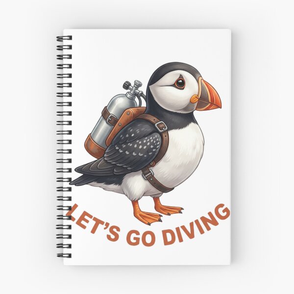 Item preview, Let’s Go Diving Puffin Scuba Diver Ocean Bird Marine Life Lover designed and sold by raedattia.