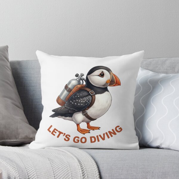 Item preview, Let’s Go Diving Puffin Scuba Diver Ocean Bird Marine Life Lover designed and sold by raedattia.