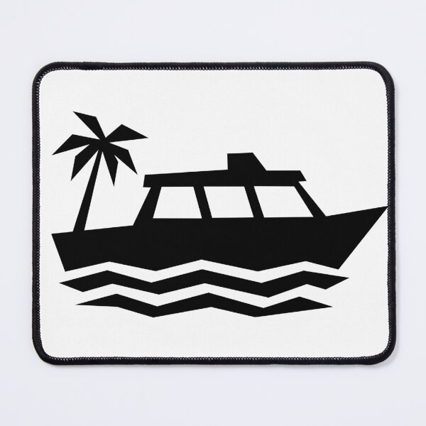 Item preview, Tropical Motorboat – Geometric Boating Art designed and sold by matybrak.