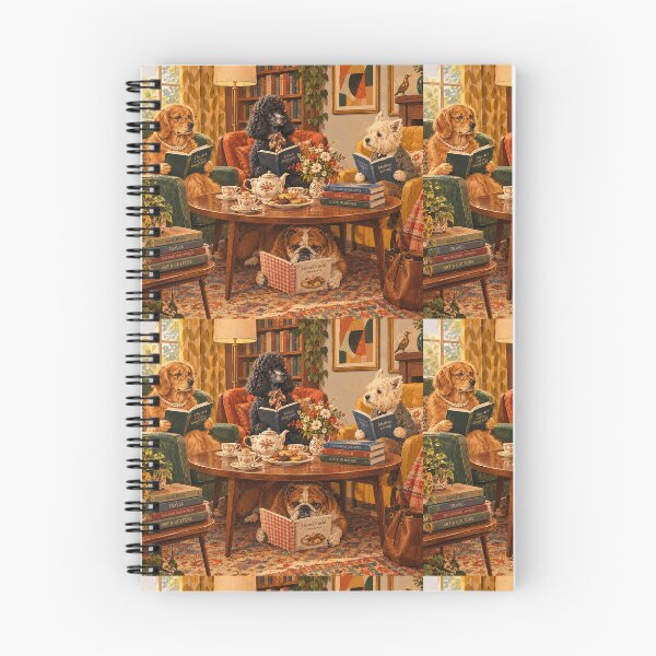 Item preview, Funny Dogs Book Club - Vintage Reading Room Collection designed and sold by Little Paw Atelier.