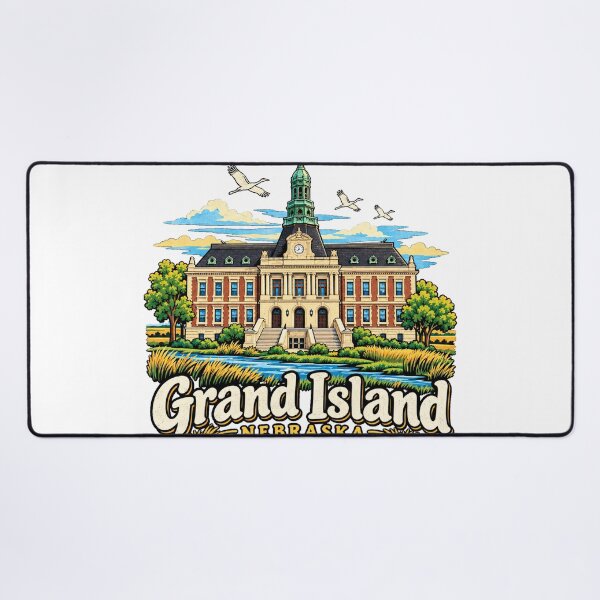 Item preview, Hand Drawn Grand Island Nebraska Travel Souvenir Landmark Gift designed and sold by MichaeIRellov.