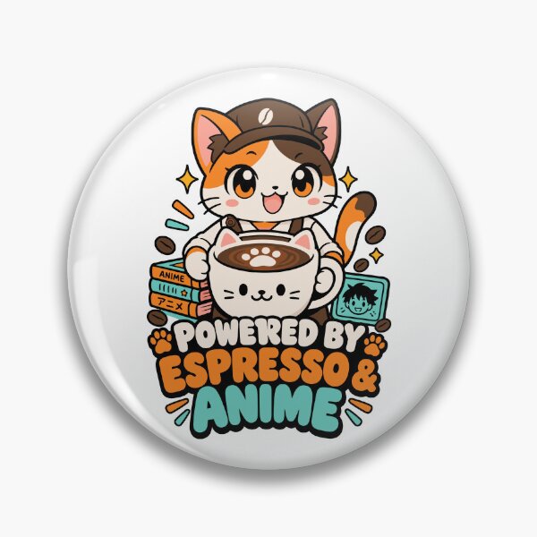 Item preview, Powered By Espresso And Anime Cat designed and sold by RAS-77.