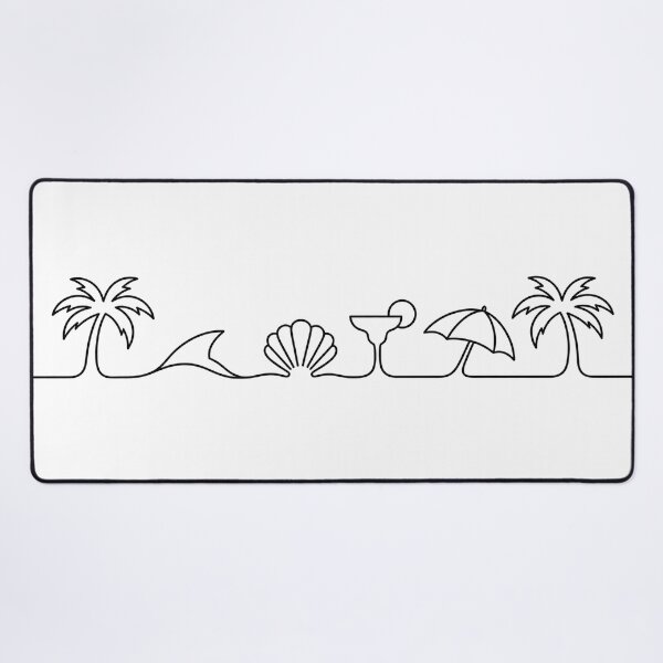 Item preview, Tropical Line Art - Palm Trees, Shell, Cocktail & Beach Umbrella Design designed and sold by IsleAmore.